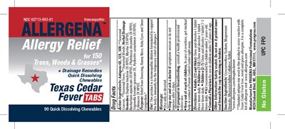 Image Of Label (Texas Cedar Fever Tabs Label)